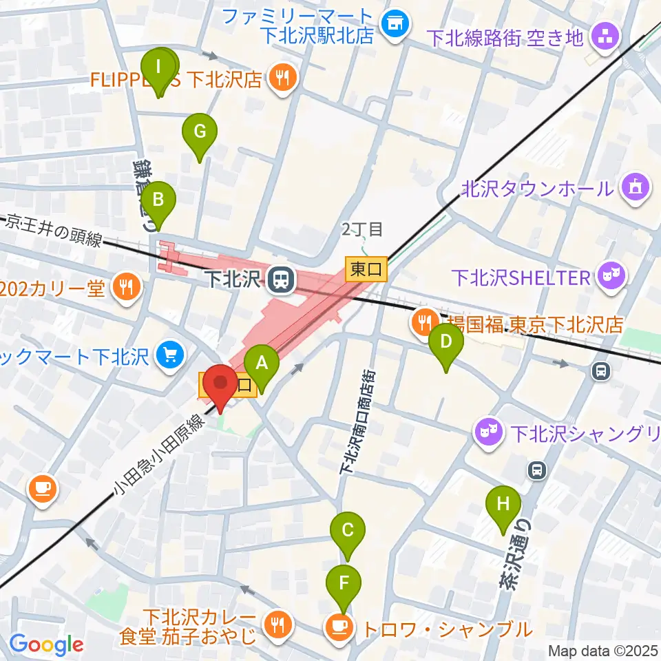 下北沢K2周辺のホテル一覧地図
