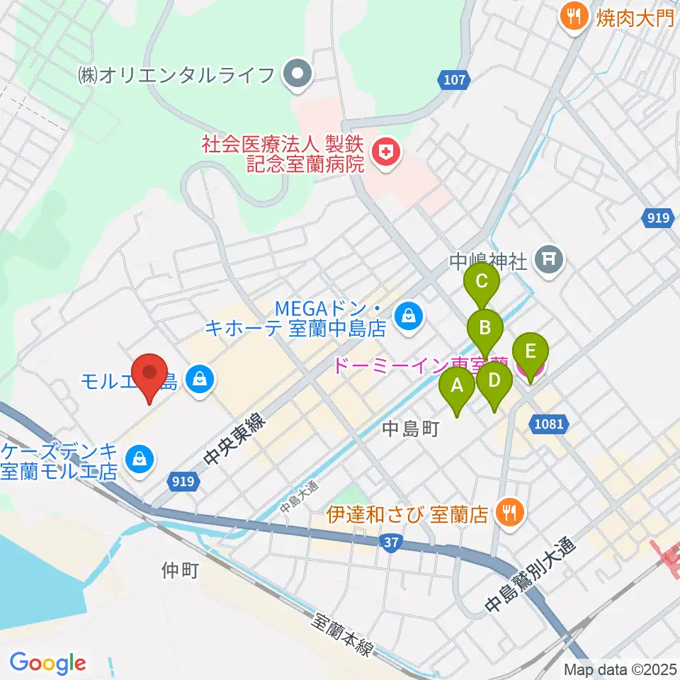新和産業アイスアリーナ室蘭周辺のホテル一覧地図