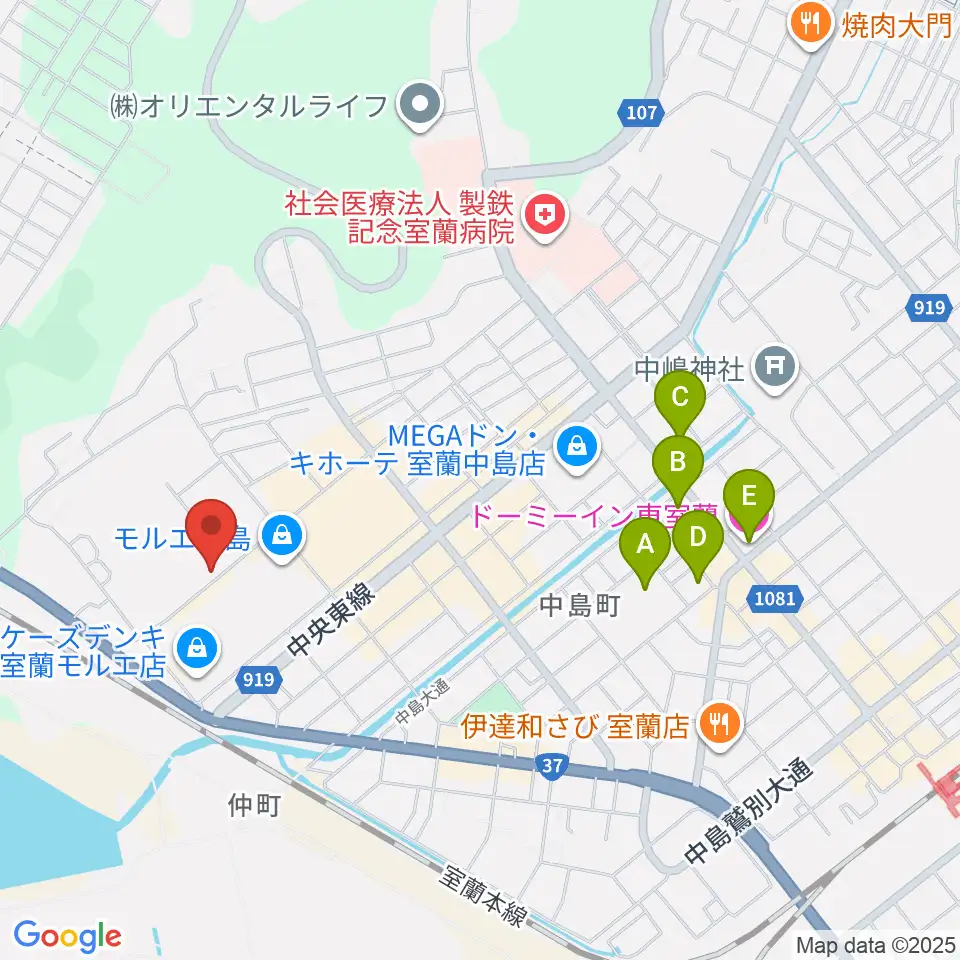 新和産業アイスアリーナ室蘭周辺のホテル一覧地図