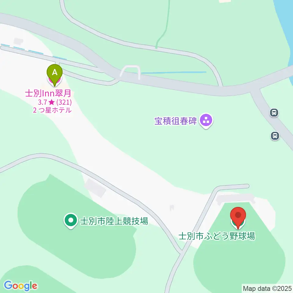 士別市ふどう野球場周辺のホテル一覧地図
