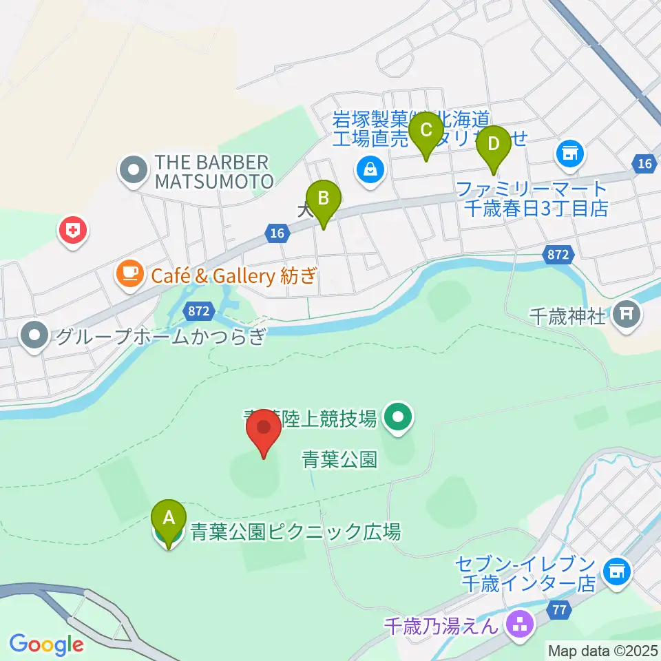 千歳市民球場周辺のホテル一覧地図