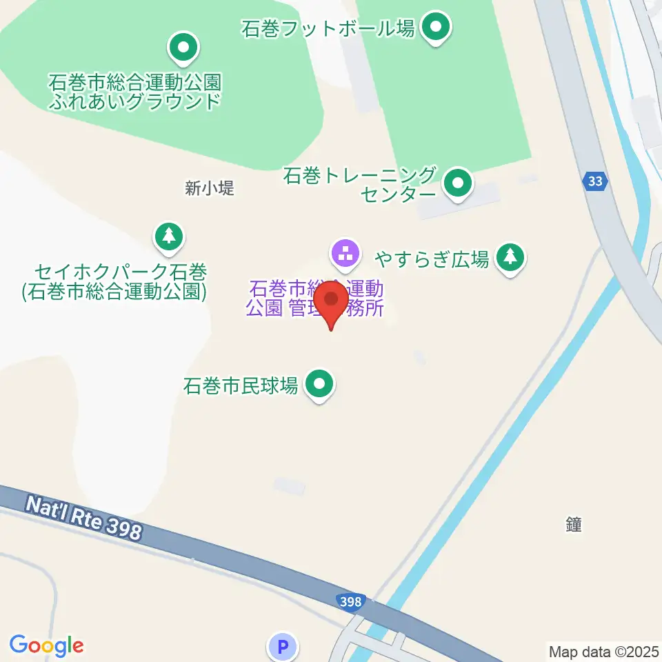 石巻市民球場周辺のホテル一覧地図