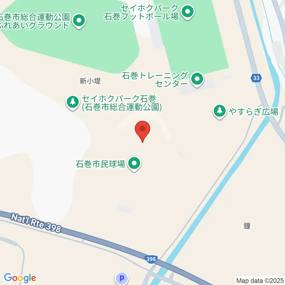 石巻市民球場周辺のホテル一覧地図