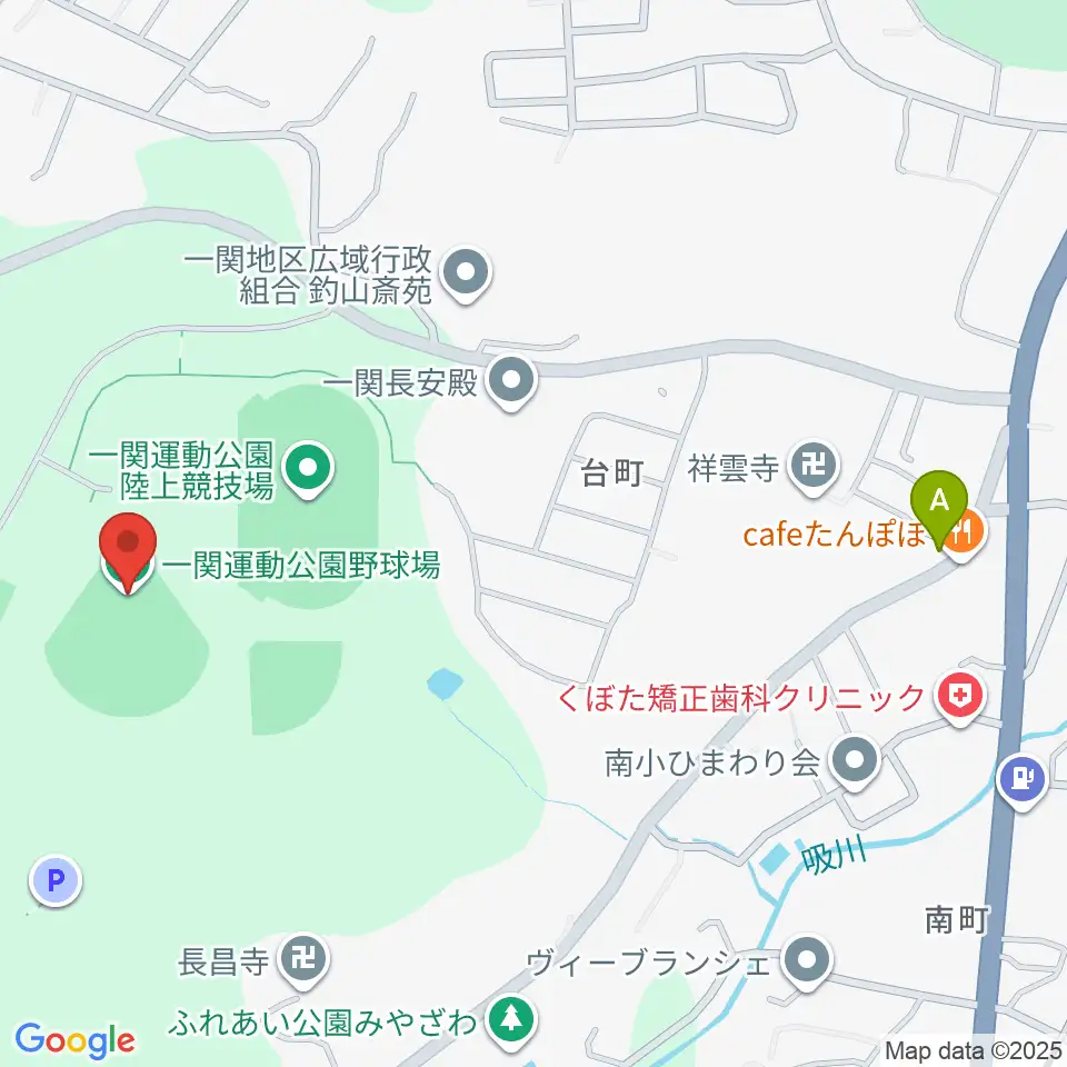 一関運動公園野球場周辺のホテル一覧地図