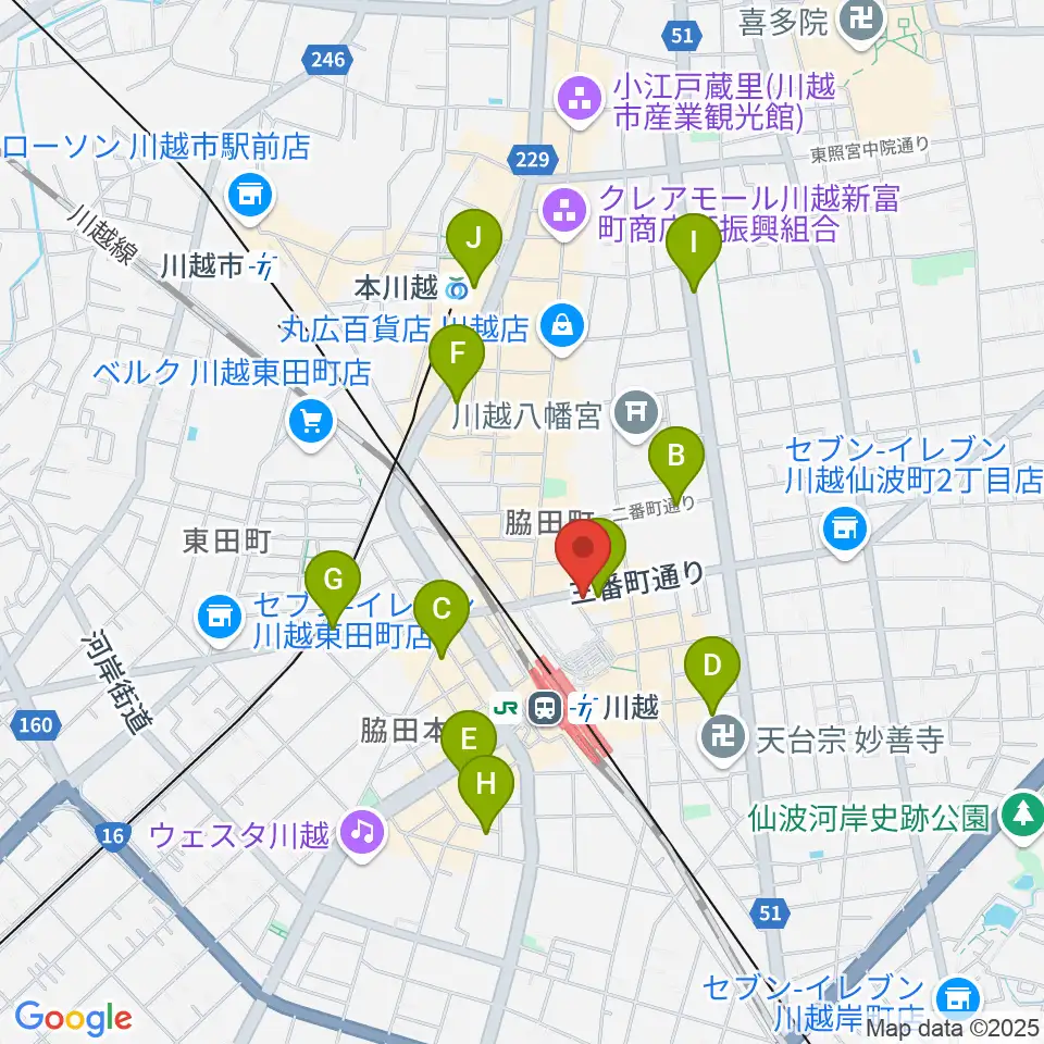ラジオ川越周辺のホテル一覧地図