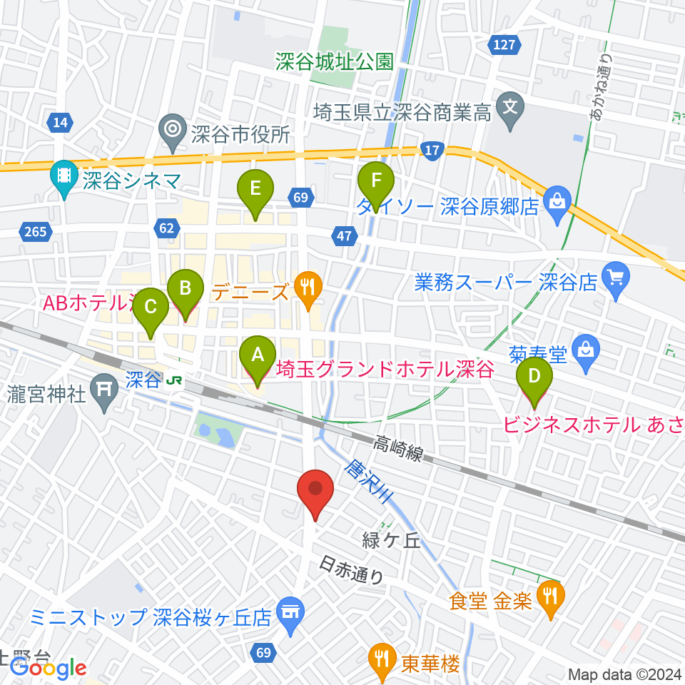 FMふっかちゃん周辺のホテル一覧地図