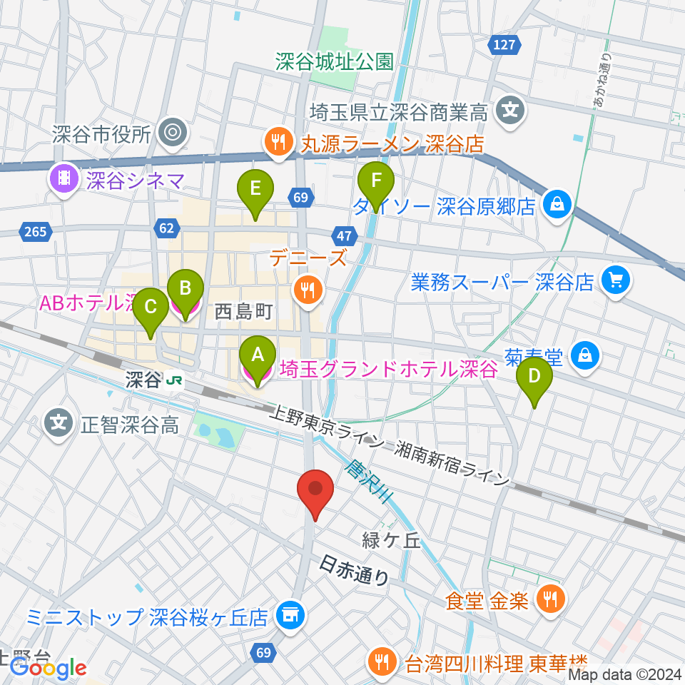 FMふっかちゃん周辺のホテル一覧地図