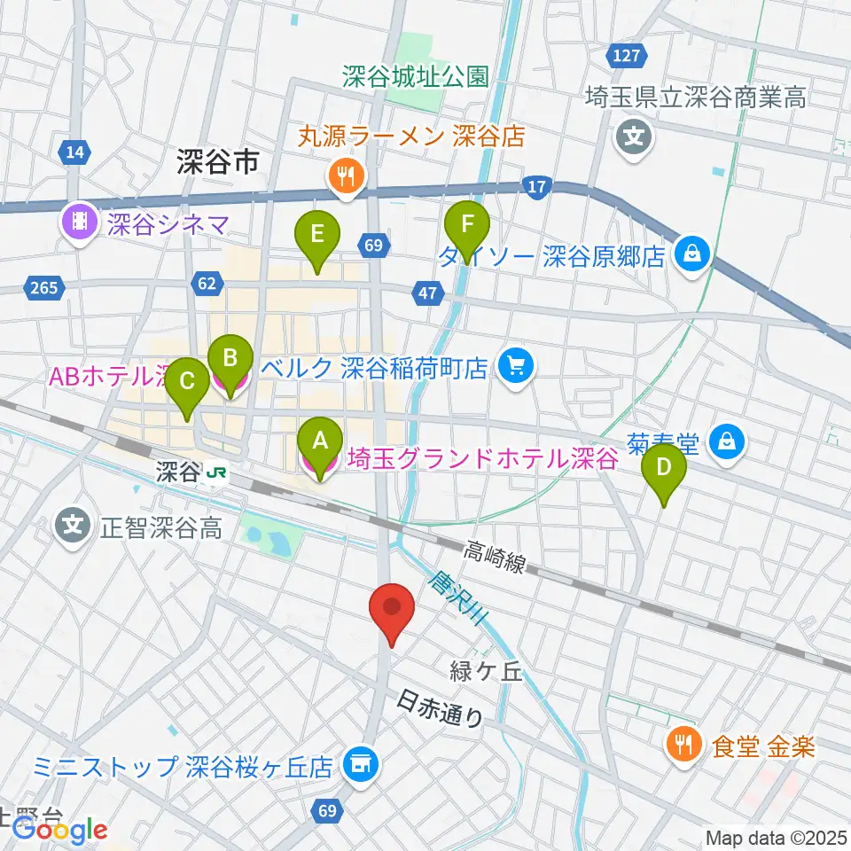 FMふっかちゃん周辺のホテル一覧地図