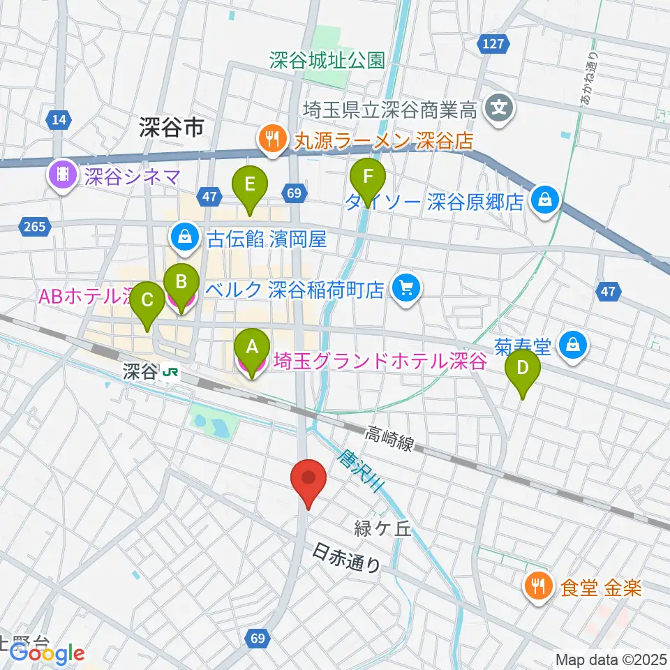 FMふっかちゃん周辺のホテル一覧地図