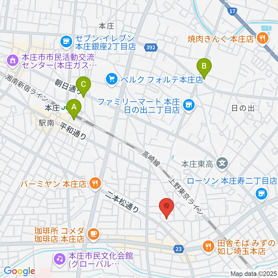 ほんじょうFM周辺のホテル一覧地図