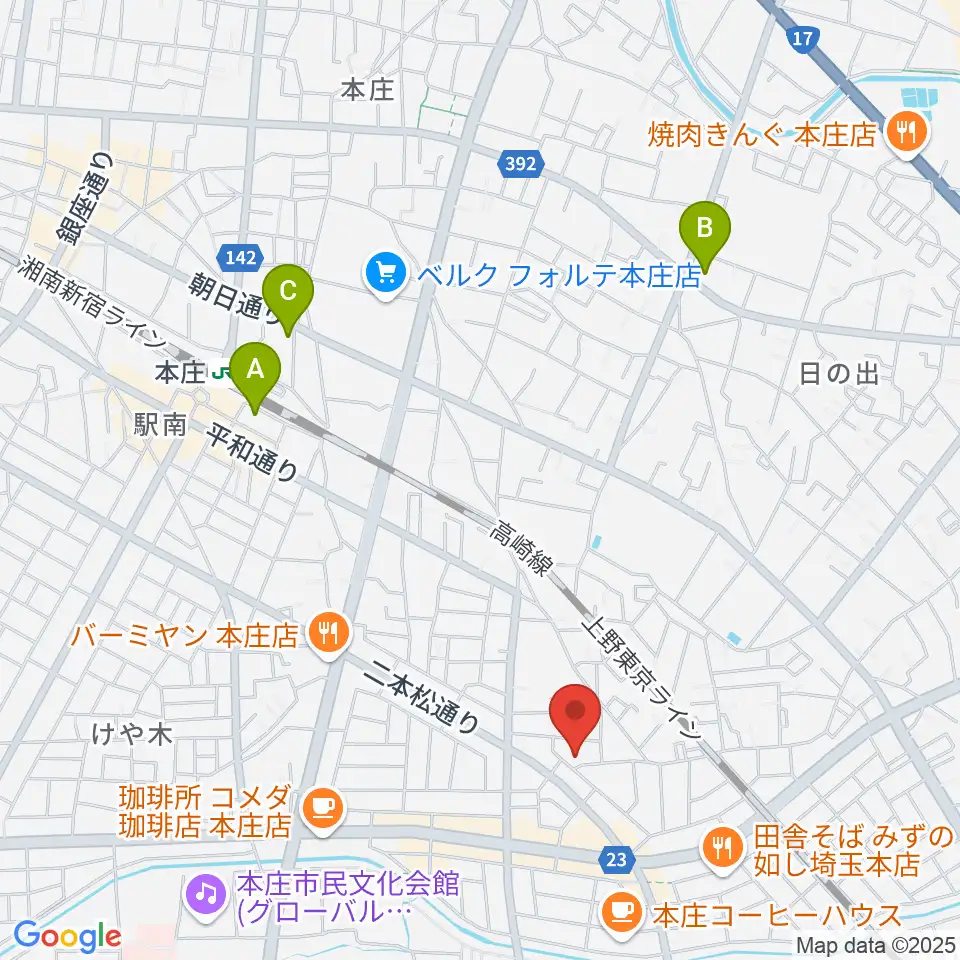ほんじょうFM周辺のホテル一覧地図