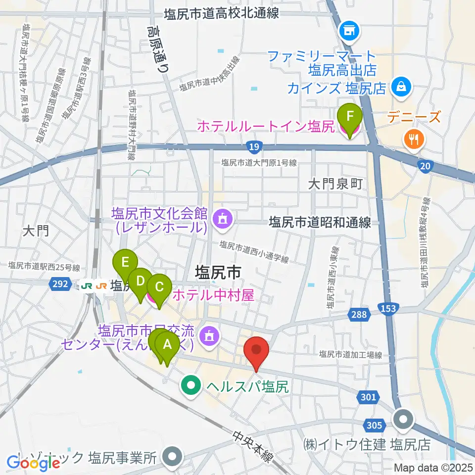 高ボッチ高原FM周辺のホテル一覧地図
