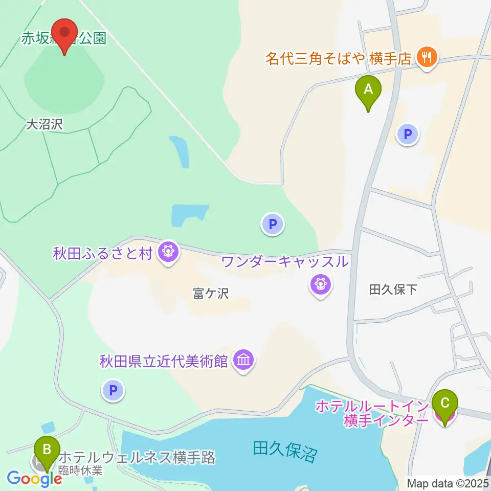 赤坂総合公園野球場周辺のホテル一覧地図