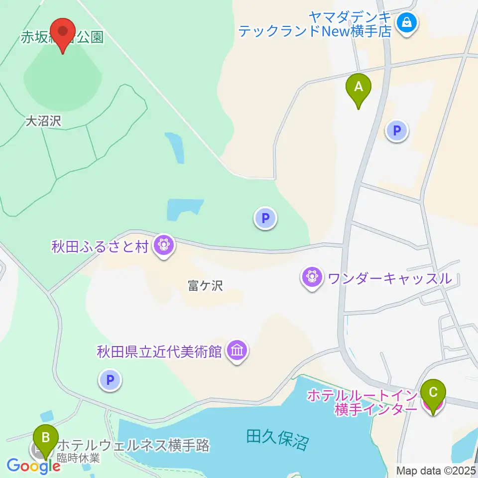 赤坂総合公園野球場周辺のホテル一覧地図
