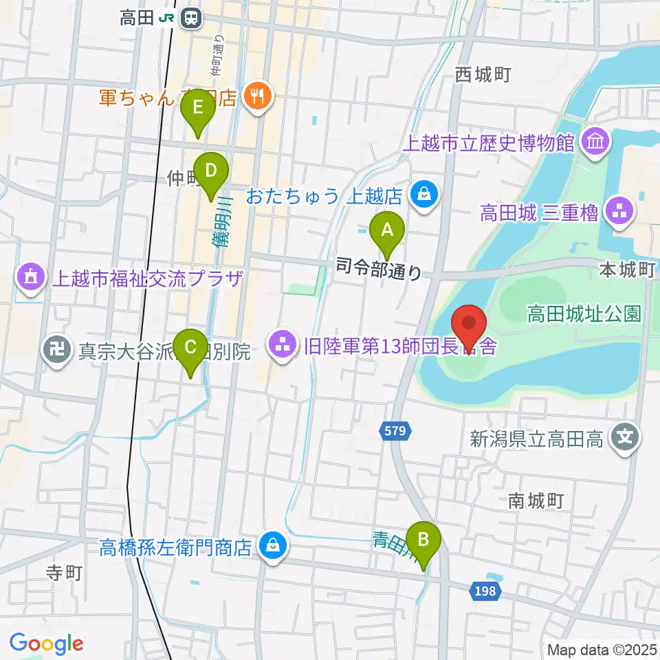 高田城址公園野球場周辺のホテル一覧地図