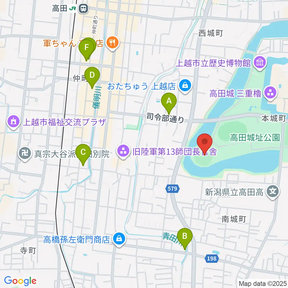 高田城址公園野球場周辺のホテル一覧地図