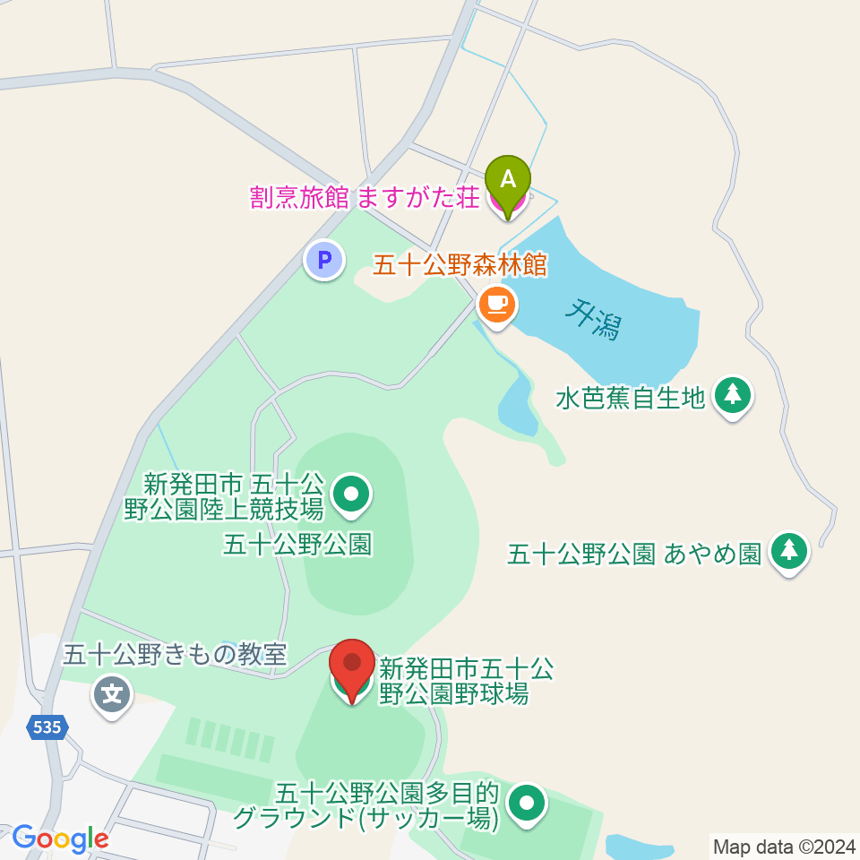 五十公野公園野球場周辺のホテル一覧地図