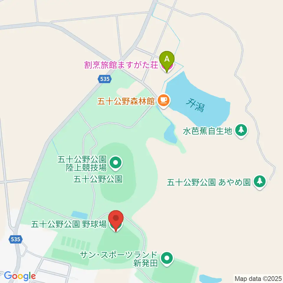 五十公野公園野球場周辺のホテル一覧地図