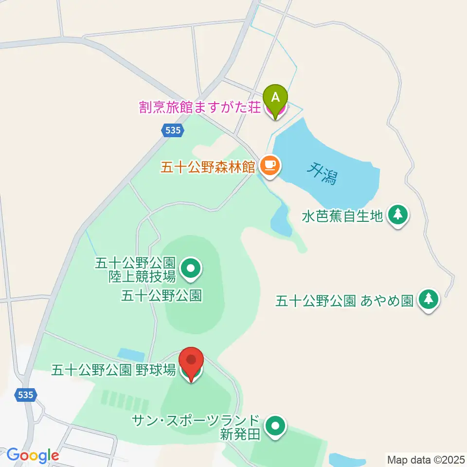 五十公野公園野球場周辺のホテル一覧地図