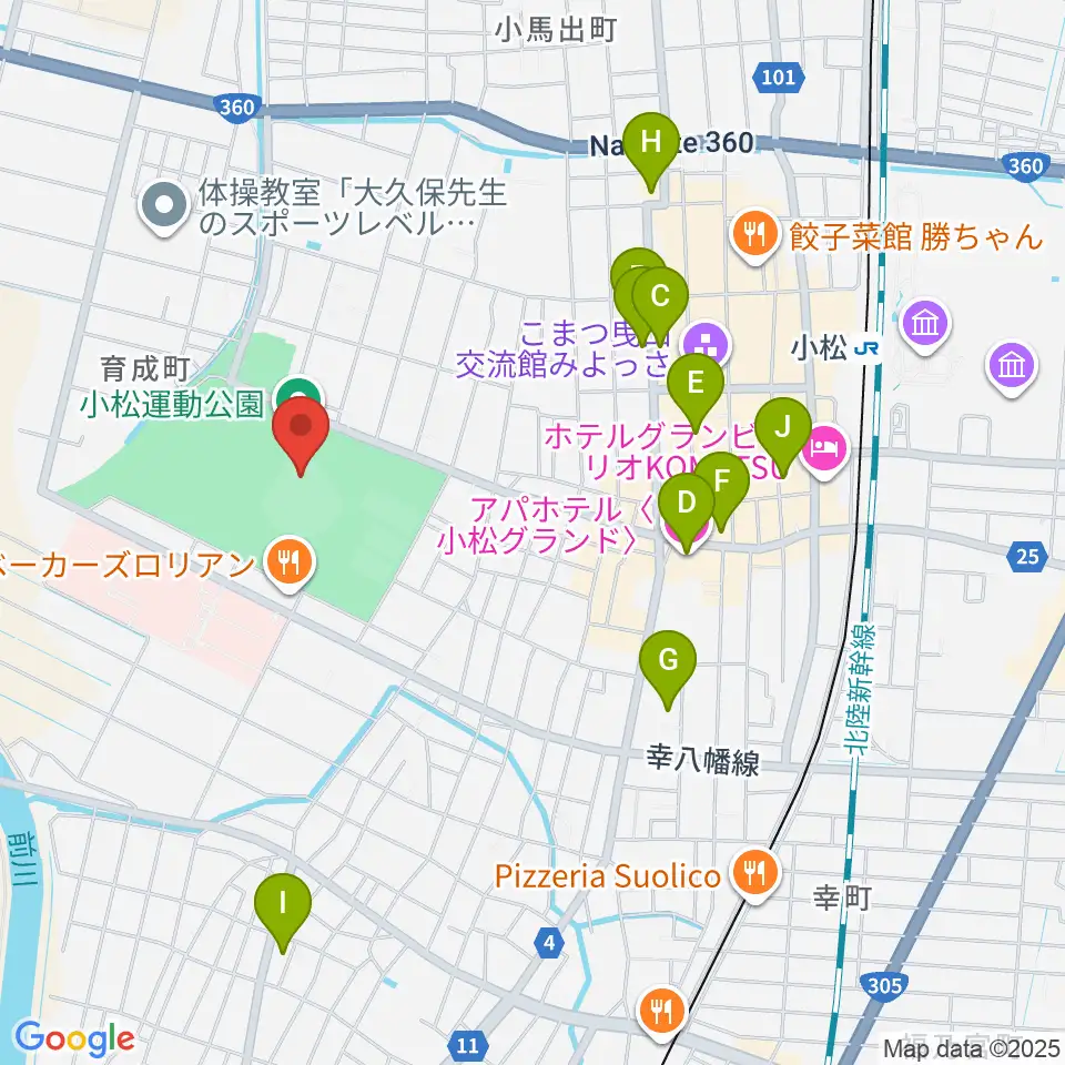 弁慶スタジアム周辺のホテル一覧地図