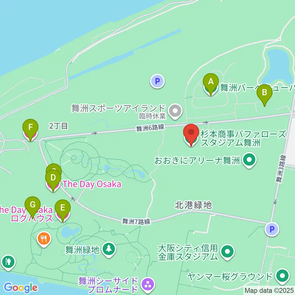 杉本商事バファローズスタジアム舞洲周辺のホテル一覧地図