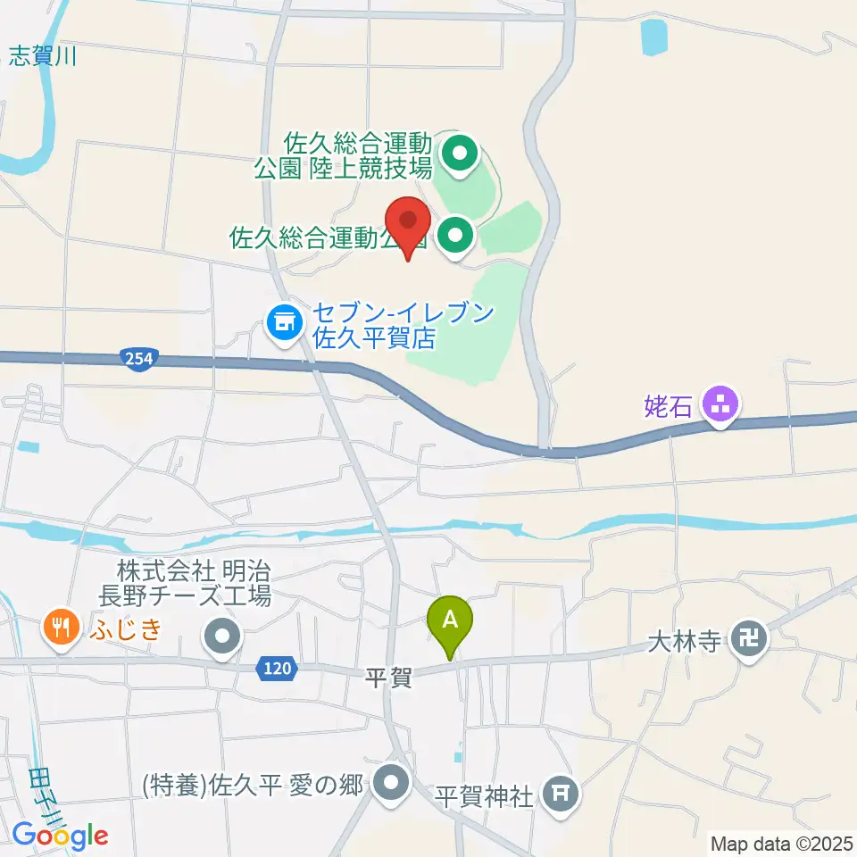 佐久総合運動公園野球場周辺のホテル一覧地図