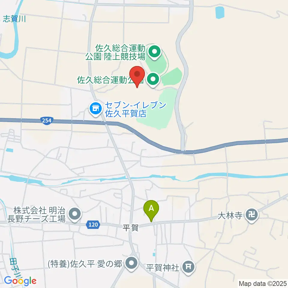 佐久総合運動公園野球場周辺のホテル一覧地図