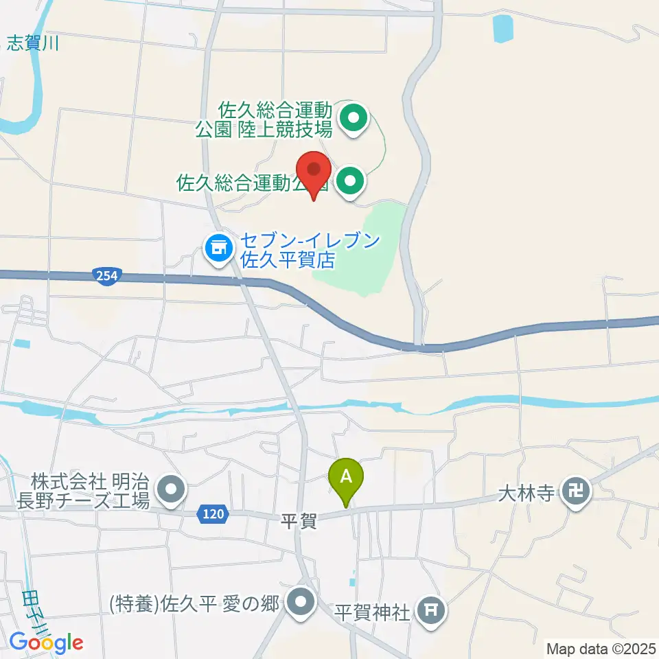 佐久総合運動公園野球場周辺のホテル一覧地図