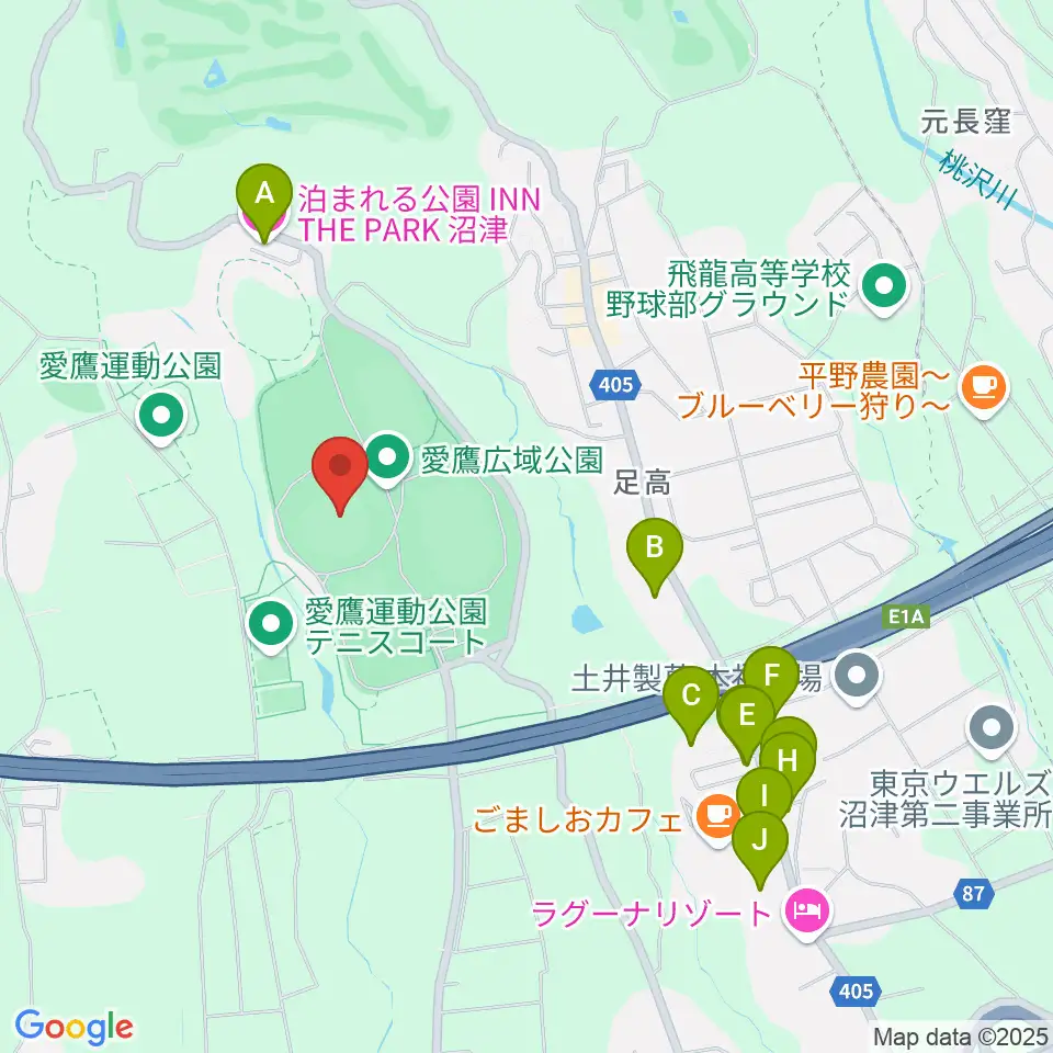 静岡県営愛鷹球場周辺のホテル一覧地図