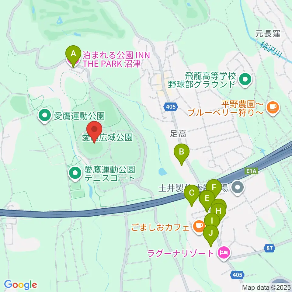 静岡県営愛鷹球場周辺のホテル一覧地図