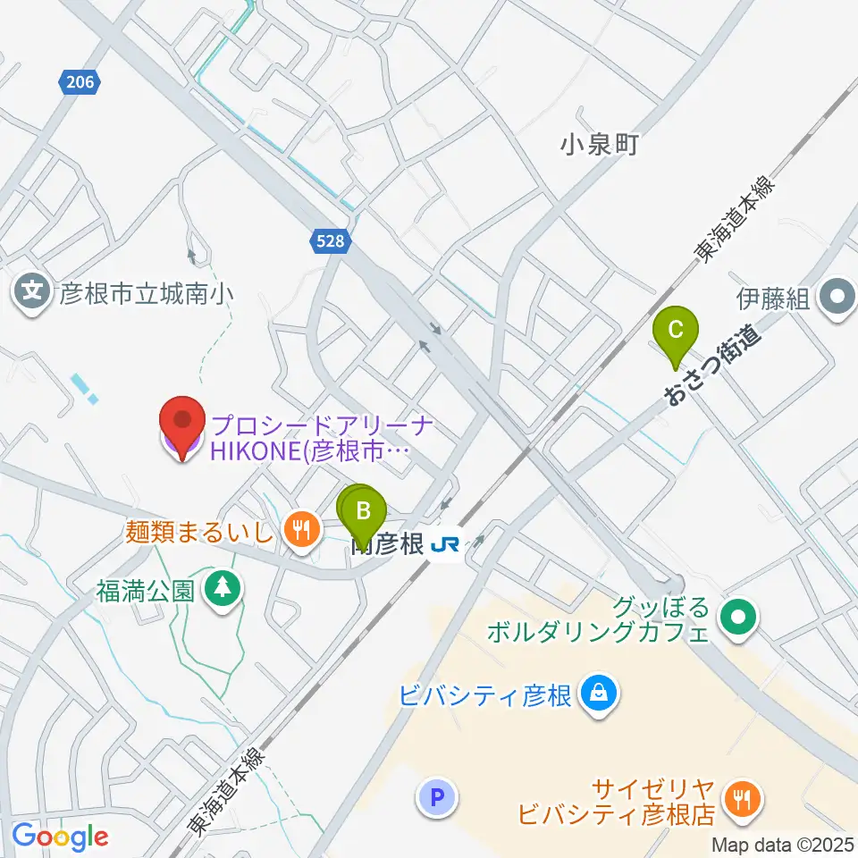 プロシードアリーナHIKONE周辺のホテル一覧地図