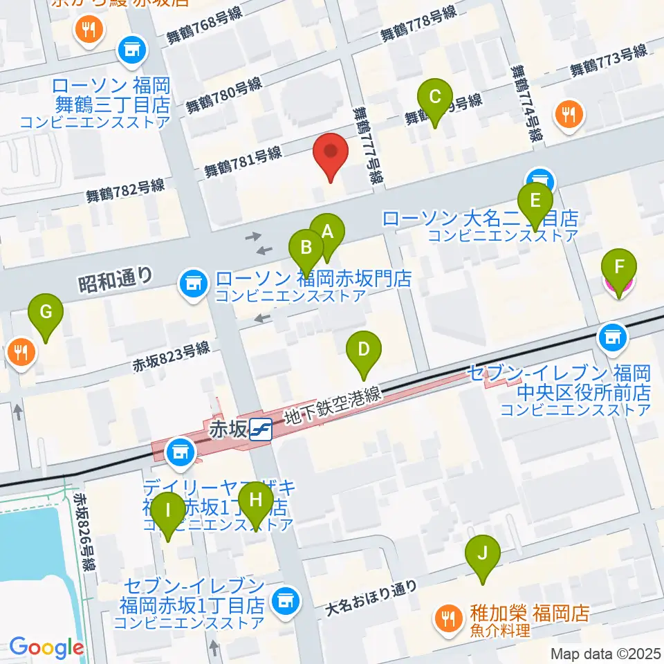 中央録音システム周辺のホテル一覧地図