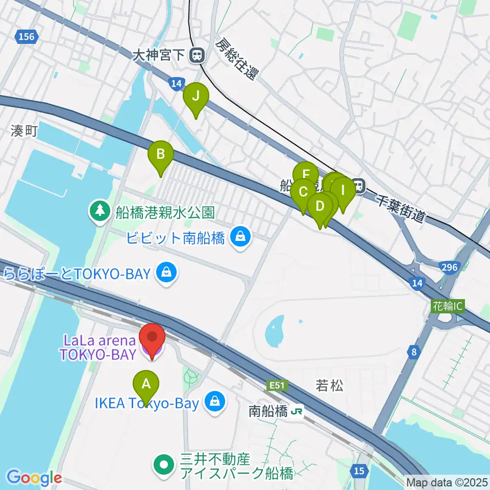ららアリーナ東京ベイ周辺のホテル一覧地図