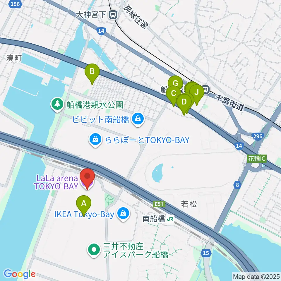 ららアリーナ東京ベイ周辺のホテル一覧地図