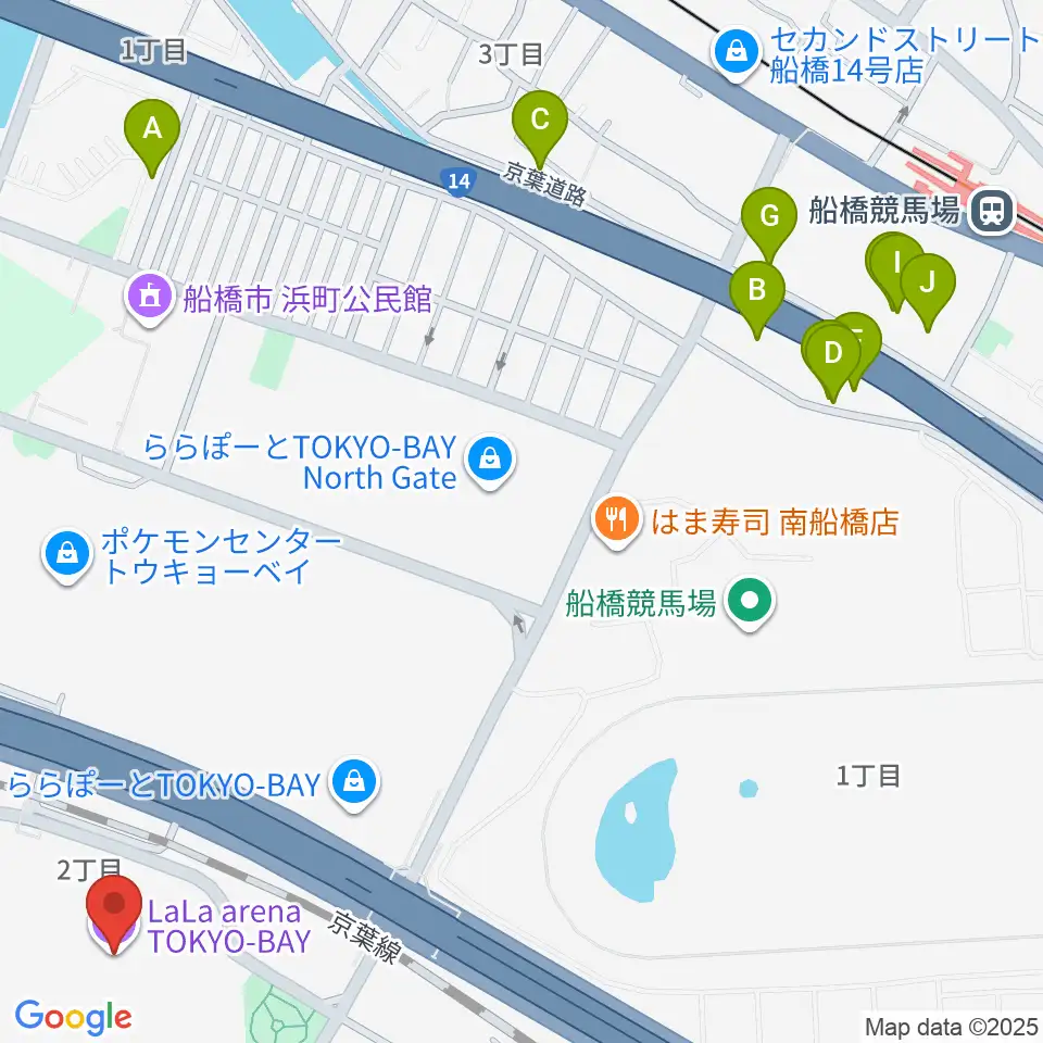 ららアリーナ東京ベイ周辺のホテル一覧地図