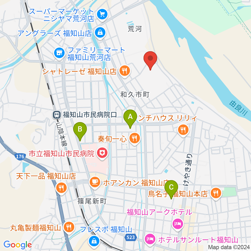 福知山SECカーボンスタジアム周辺のホテル一覧地図