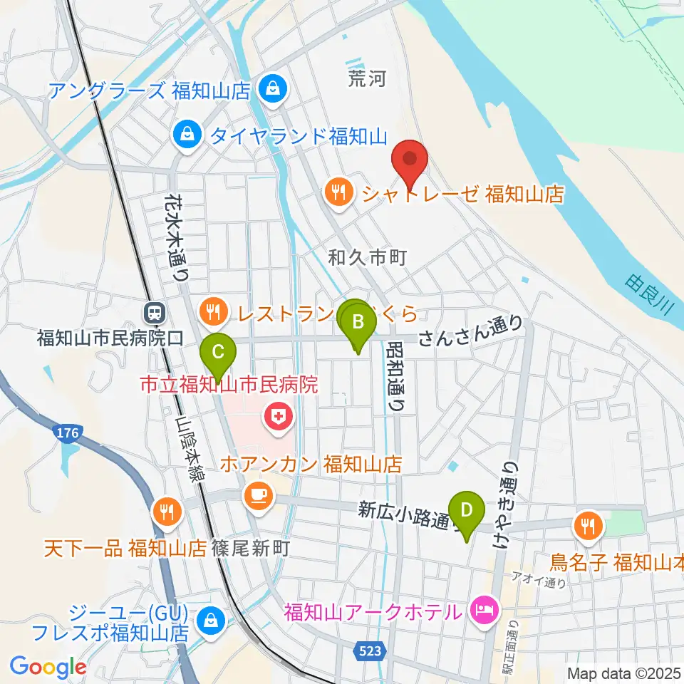 福知山SECカーボンスタジアム周辺のホテル一覧地図