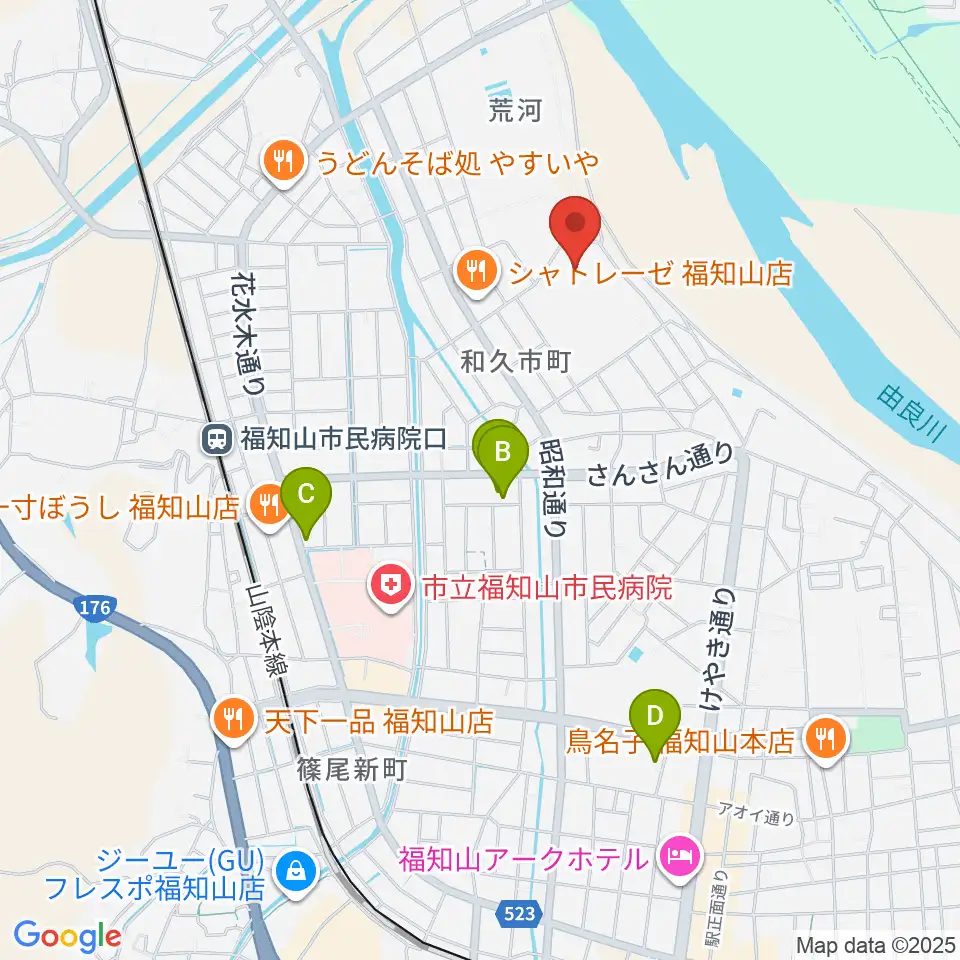 福知山SECカーボンスタジアム周辺のホテル一覧地図