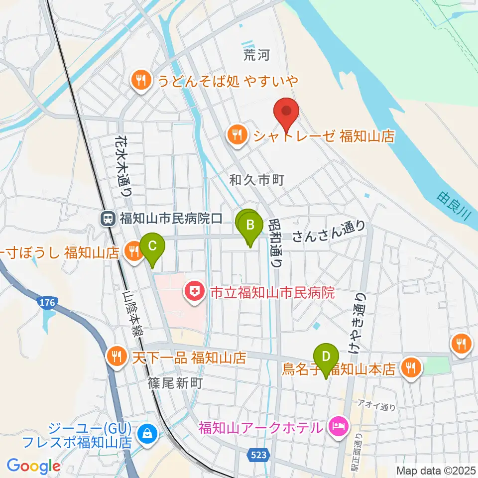 福知山SECカーボンスタジアム周辺のホテル一覧地図