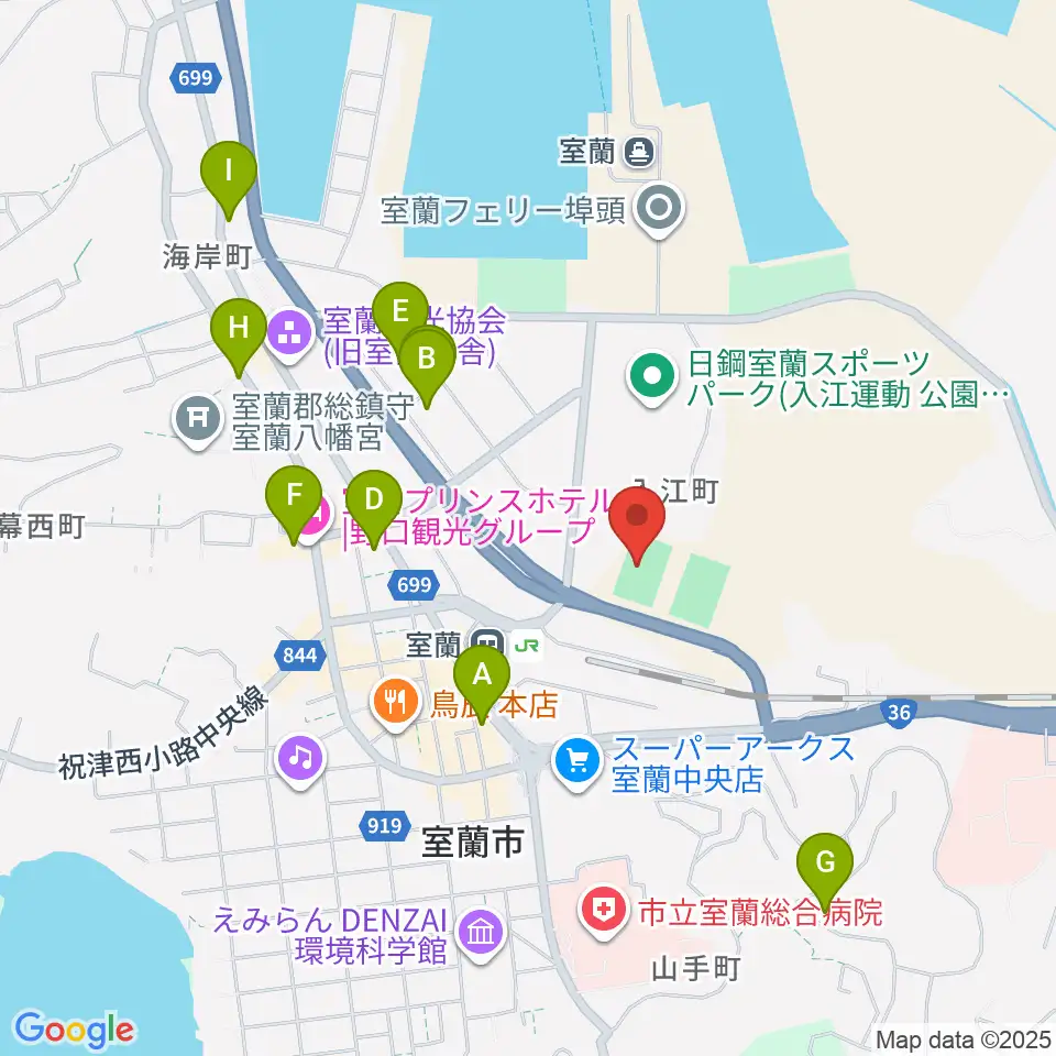 栗林商会アリーナ周辺のホテル一覧地図