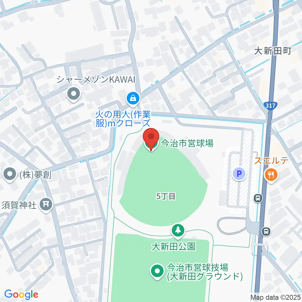 今治市営球場周辺のホテル一覧地図
