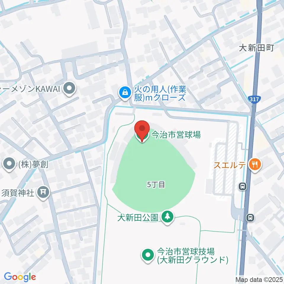 今治市営球場周辺のホテル一覧地図