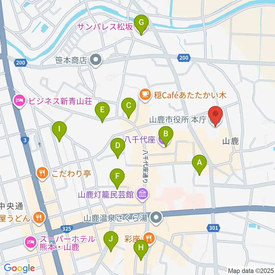 山鹿市民交流センター周辺のホテル一覧地図