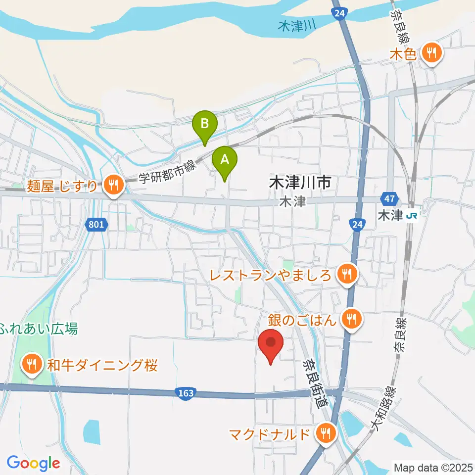 木津川市中央交流会館（いずみホール）周辺のホテル一覧地図