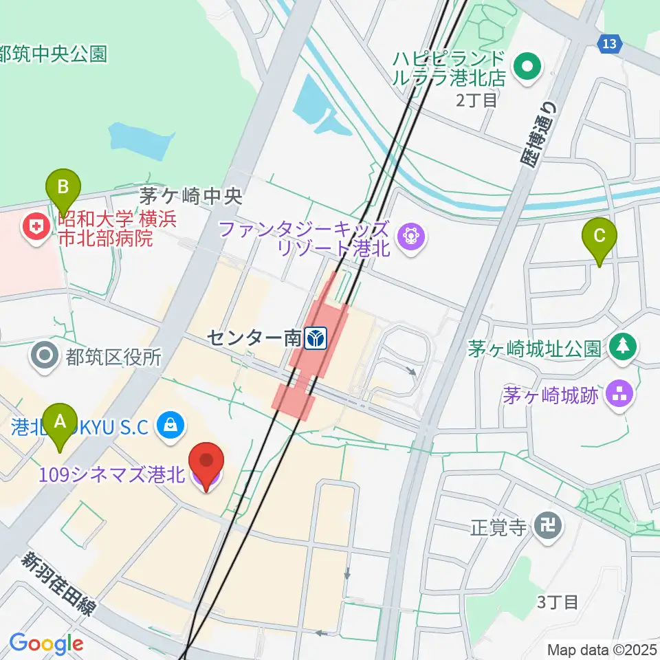 109シネマズ港北周辺のホテル一覧地図
