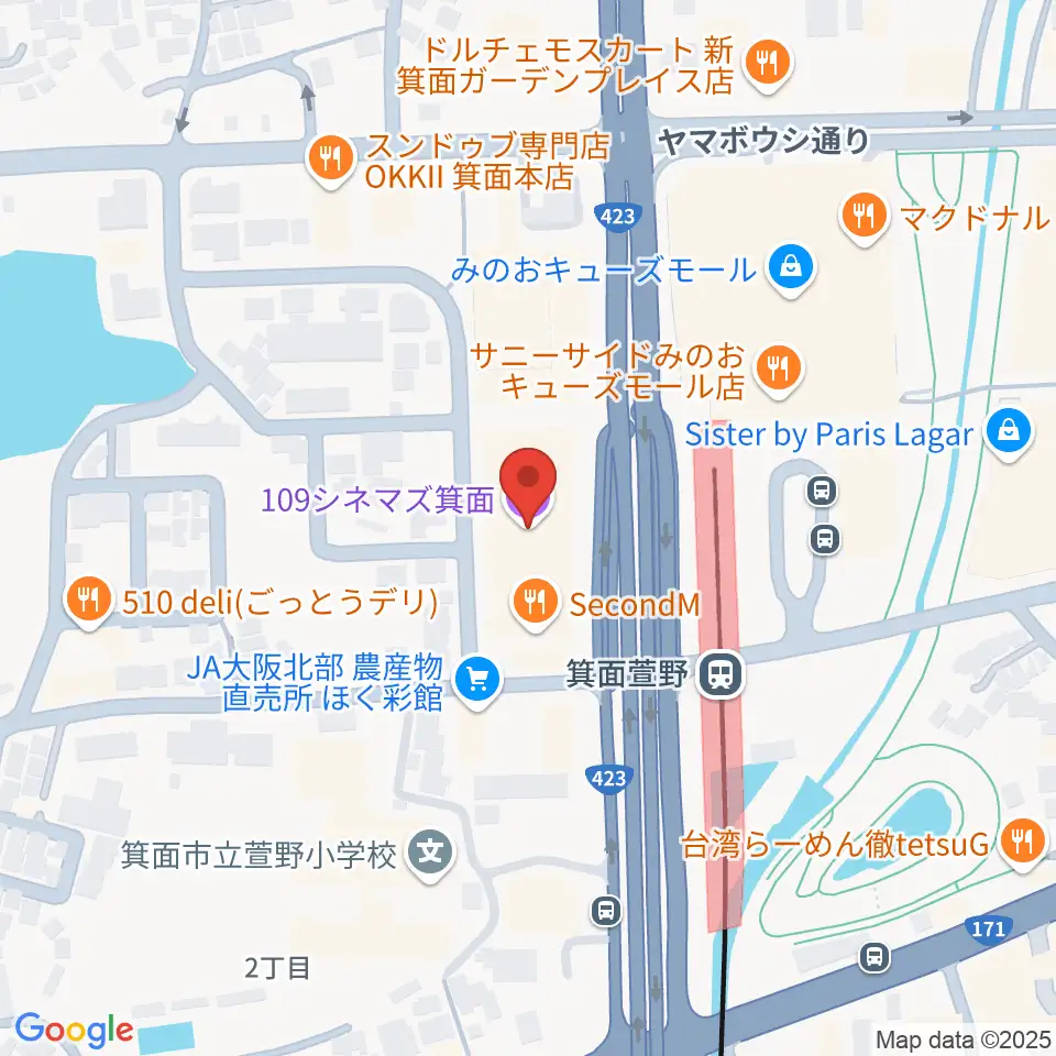 109シネマズ箕面周辺のホテル一覧地図