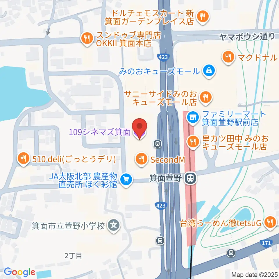 109シネマズ箕面周辺のホテル一覧地図