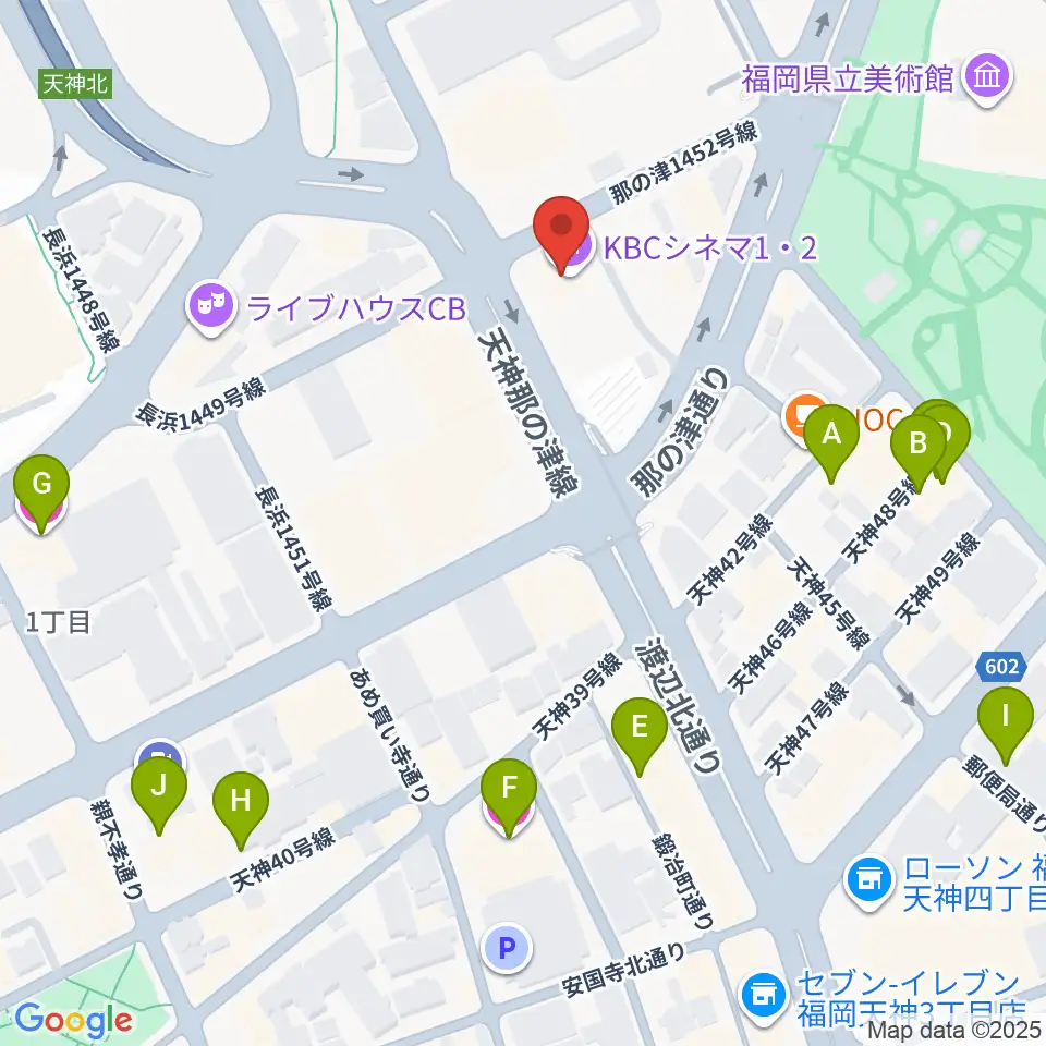 KBCシネマ1･2周辺のホテル一覧地図