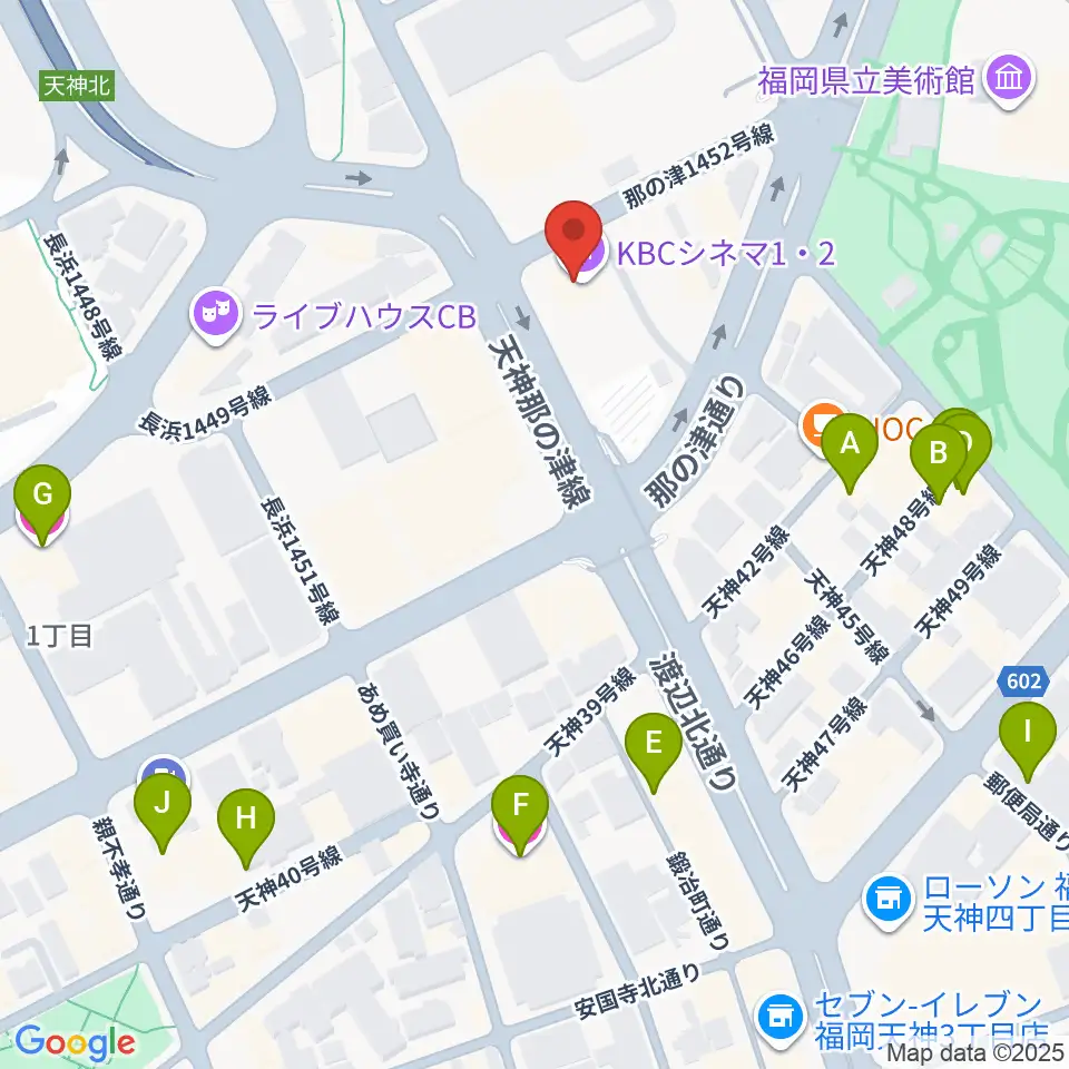 KBCシネマ1･2周辺のホテル一覧地図