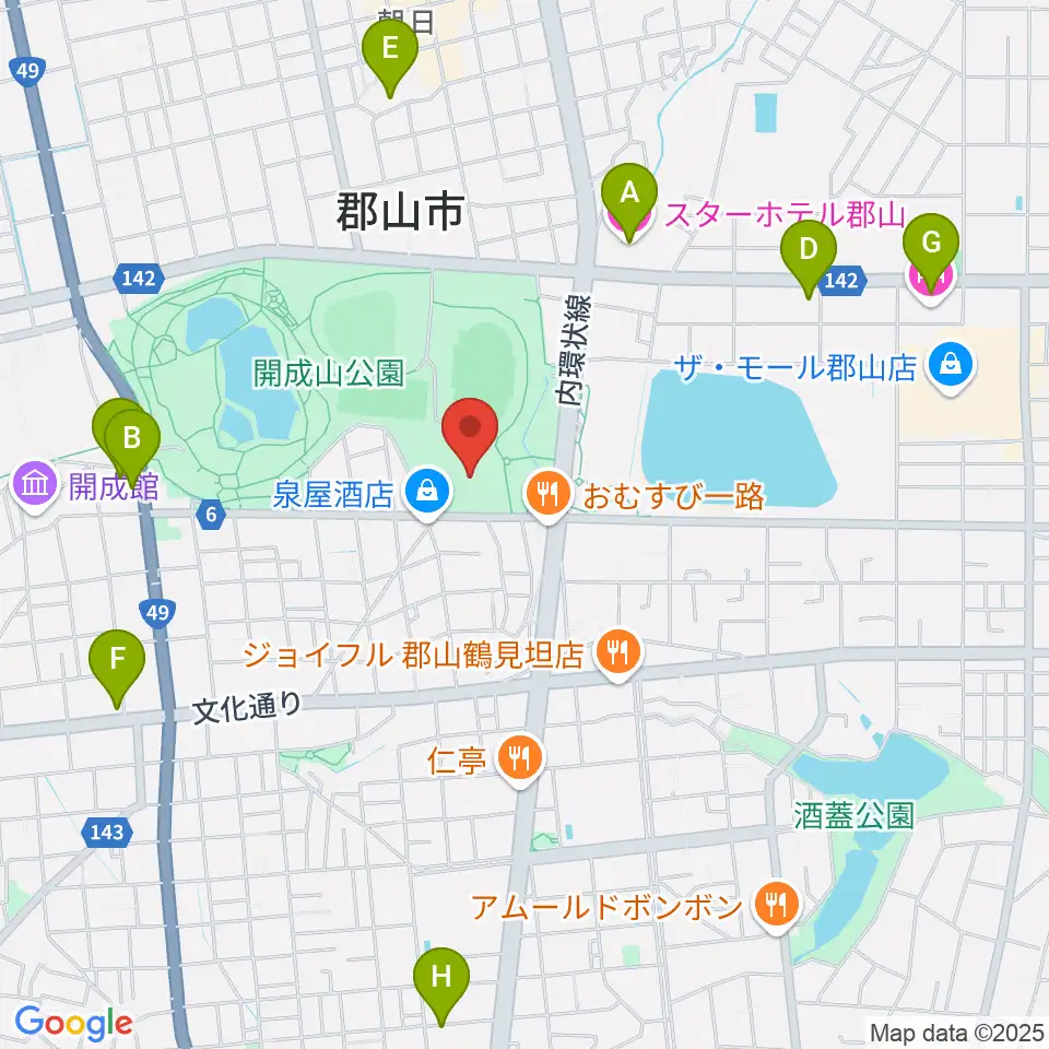 郡山しんきん開成山プール周辺のホテル一覧地図
